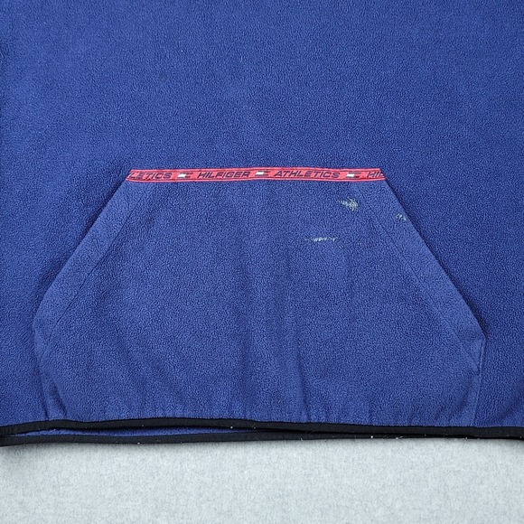 Vintage Tommy Hilfiger‎ 1/4 Zip Men's Extra Large XL Blue Y2K Fleece Sweater - Picture 5 of 10